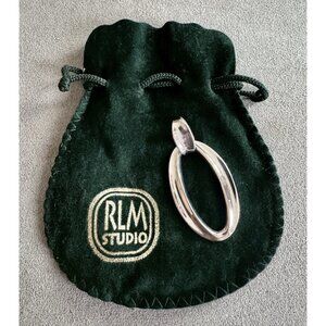 Vintage MODERNIST Big 2.5" Robert Lee Morris Oval STERLING Silver PENDANT - RLM